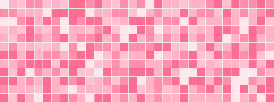 Tile mosaic background with pink bathroom kitchen and texture ceramic wall. White 3d backdrop with pool toilet vector and abstract banner bright. Clean design tile with grid house pink.