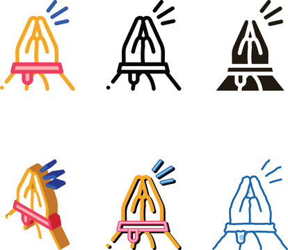 tied hands asking for help icon vector. tied hands asking for help sign. variety color symbol