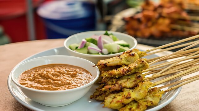 Thai moo satay, grilled pork satay