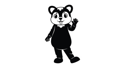 panda mascot silhouette on white background animal © MDTAHIDURRAHMAN