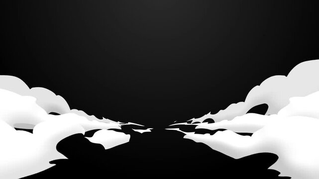 Comic background animation, Motion graphics and digital composition of smoke and field