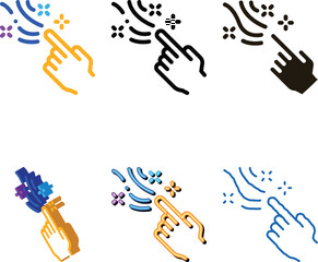 Naklejka premium Magic Gesture Icon Vector. Outline Magic Gesture Sign. Color Isolated forms Contour Symbol