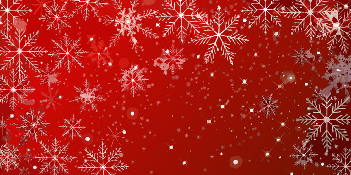 white snowflakes on festive red background winter holiday seasonal pattern ornament design
