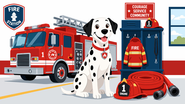 Dalmatian mascot at the Fire Station