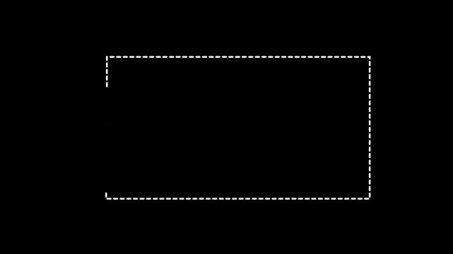 Purple neon question mark and rectangle frame on black background symbol punctuation 4k video...