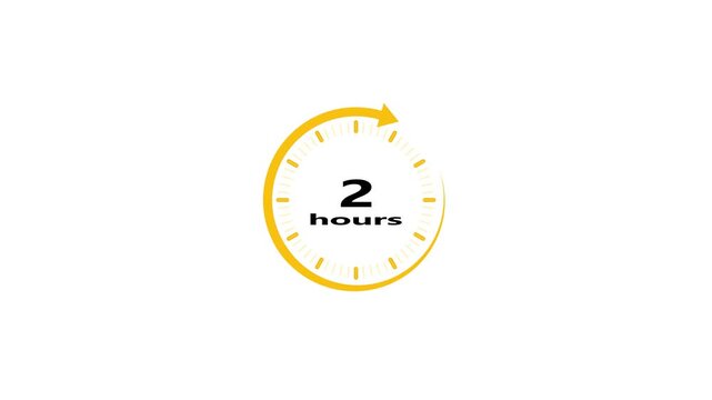 Clock 2 Hours Icon, Isolated and Transparent Background Timer Time Passage Waiting Time  2 Hours