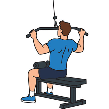 Man Performing Lat Pulldown Exercise