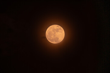 An extremely rare "Blue Micromoon" is visible. This is the second full moon of May, and it coincides with a micromoon  the moon is at its farthest point from Earth in its orbit for the entire year. © Soumyabrata