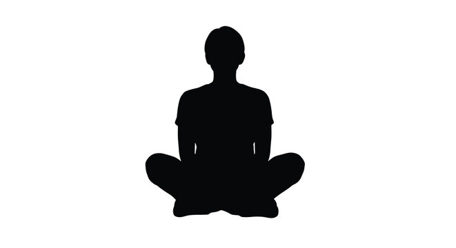 silhouette of person sitting cross legged cross legged