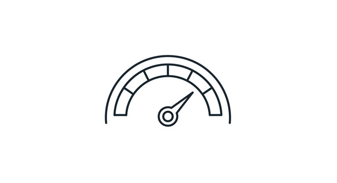 speedometer line icon on white background gauge