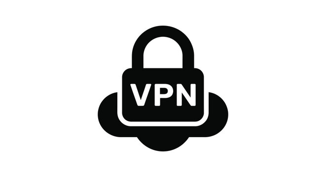 vpn lock icon on white background security