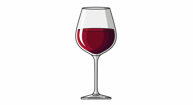 A single glass filled with deep red liquid, presented on a white background