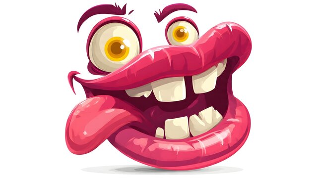 Cartoon Inflate Mascot Wide Mouth Laughing Face