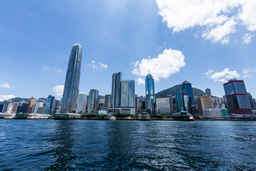 Obraz premium Hong Kong Victoria Harbor Skyline and Modern Cityscape