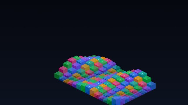Future Society Architecture Isometric Youth Built City Grid Motion Background 4K