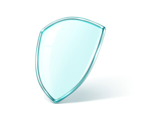 Obraz premium Transparent glass protection shield. Security concept. Vector illustration