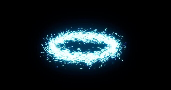 blue spark spin effect on black background