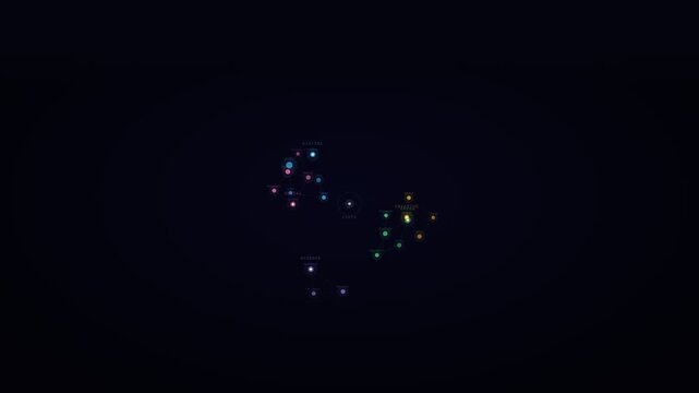 Youth Skill Constellation Map Orbiting Star Galaxy Motion Background 4K