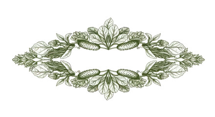 Ornate Decorative Oval Frame with Floral Elements. © Ibuk