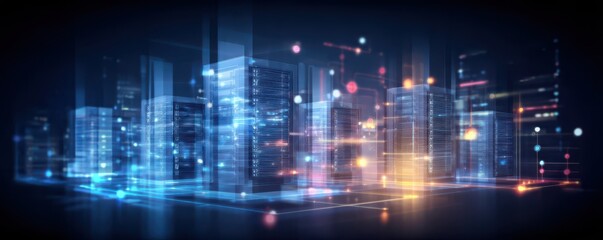 Fototapeta premium Great network gear and server power help the database and cloud computing achieve infrastructure performance excellence now.