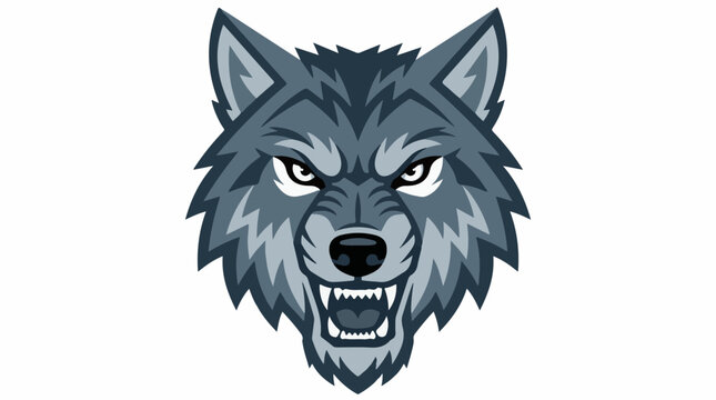 Fierce wolf head, pixelated and menacing, with bared teeth