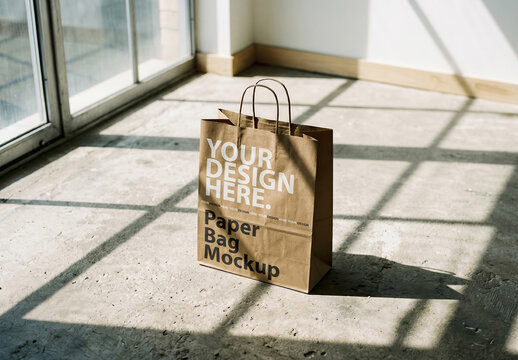 Kraft Paper Shopping Bag Mockup