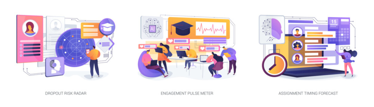 Intelligent Study Focus Tools abstract concept vector illustrations.