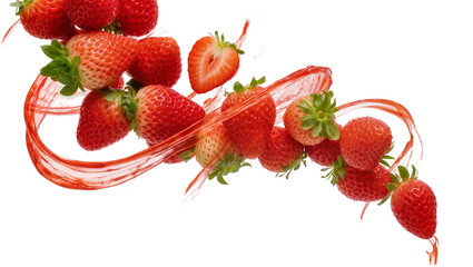 Fresh ripe strawberries with red juice splash © Sophia