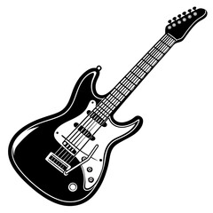 Fototapeta premium Electric guitar illustration isolated on white background with vibrant musical energy