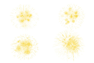 Obraz premium Golden fireworks sparkle set abstract as PNG cutout