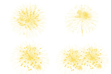 Obraz premium Golden sparkle fireworks set festive as clean cutout