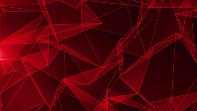 Red Geometric Patterns On A Plexus Canvas