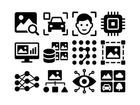 Computer Vision Bold Filled Vector Icon Pack