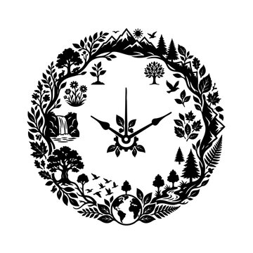 Environmental Sustainability and Nature Conservation Circular Vector Illustration