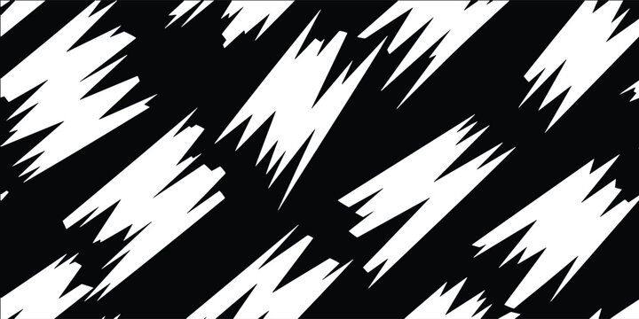 Black and white abstract zigzag pattern design.
