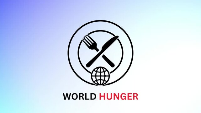 Minimalist Global Food Scarcity Motion Graphic, Charity and Famine Awareness Animation