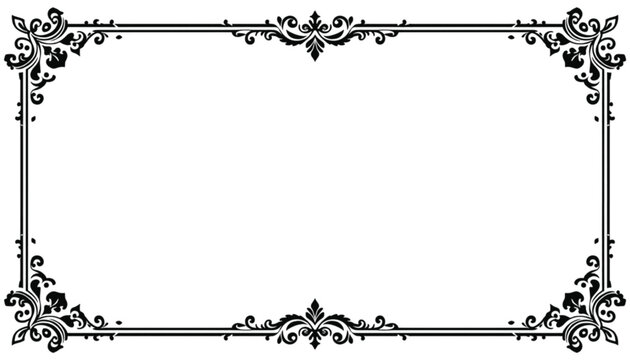 Decorative frame displays a sophisticated black border design with ornate flourishes and corners.