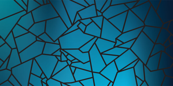 Blue Abstract Broken Glass Pattern Texture.