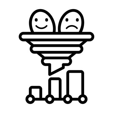 Sentiment Analysis Emoticon Chart Icon for Social Media Analytics