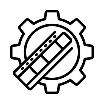 Video Transcoding Film Gear Icon for Streaming Media Processing