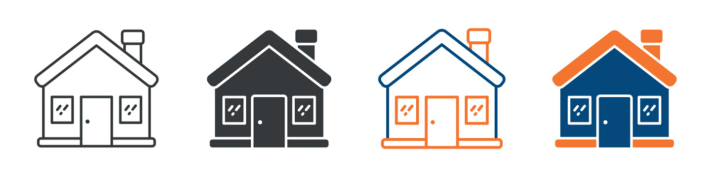 House Icon Set Multiple Style Collection