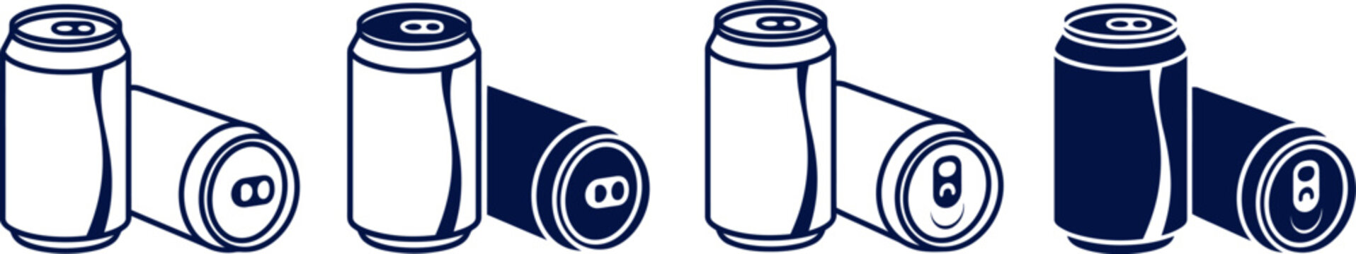 Soda can recycling process illustration empty cans in stages of compression and reuse