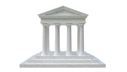 Obraz premium Classical Greek temple facade with columns and pediment