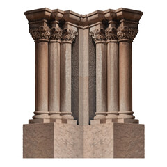elements of architectural decorations of buildings, columns, pommel and patterns, on the streets in Barcelona, public places. © Kozlik_mozlik