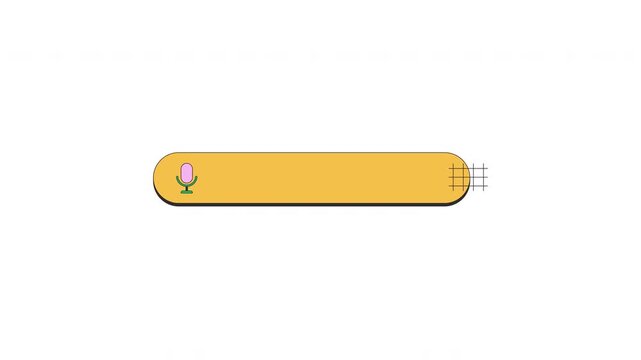 Voice search and microphone input neubrutalism UI elements animation set. Audio command bars. Animated flat user interface component pack for web and app design. Neo memphis motion graphics