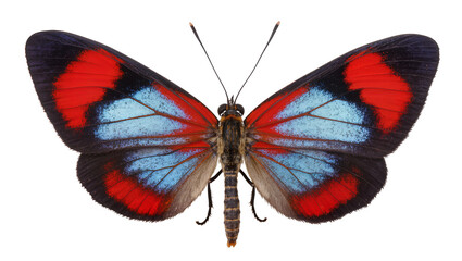 Red blue black butterfly with detailed wings and antennae © Lukas