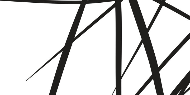 Abstract black lines crossing on white background.