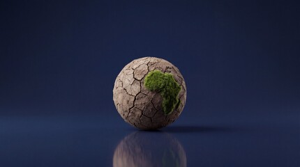 Fototapeta premium Cracked Earth with Emerging Green Life – Environmental Recovery Concept