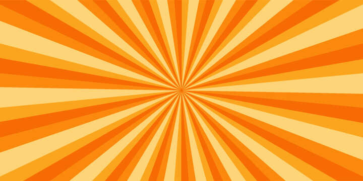 Garis oranye latar belakang garis pecah. sinar matahari Pancarkan sinar matahari. Wallpaper halftone garis klasik untuk poster, banner.Circus latar belakang vektor sinar kuning spiral.