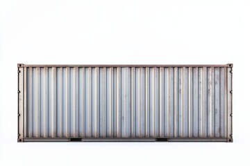 Metal shipping container on a plain background in a studio setting © Oleksandr